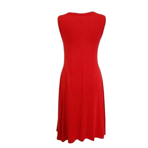 Style & Co Red A-Line Swing Dress Sleeveless Scoop Neck Large Rayon Summer Dress - Picture 6 of 12